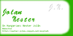 jolan nester business card